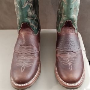 Mens Double H Jacob western ropers boots bison leather size 13D